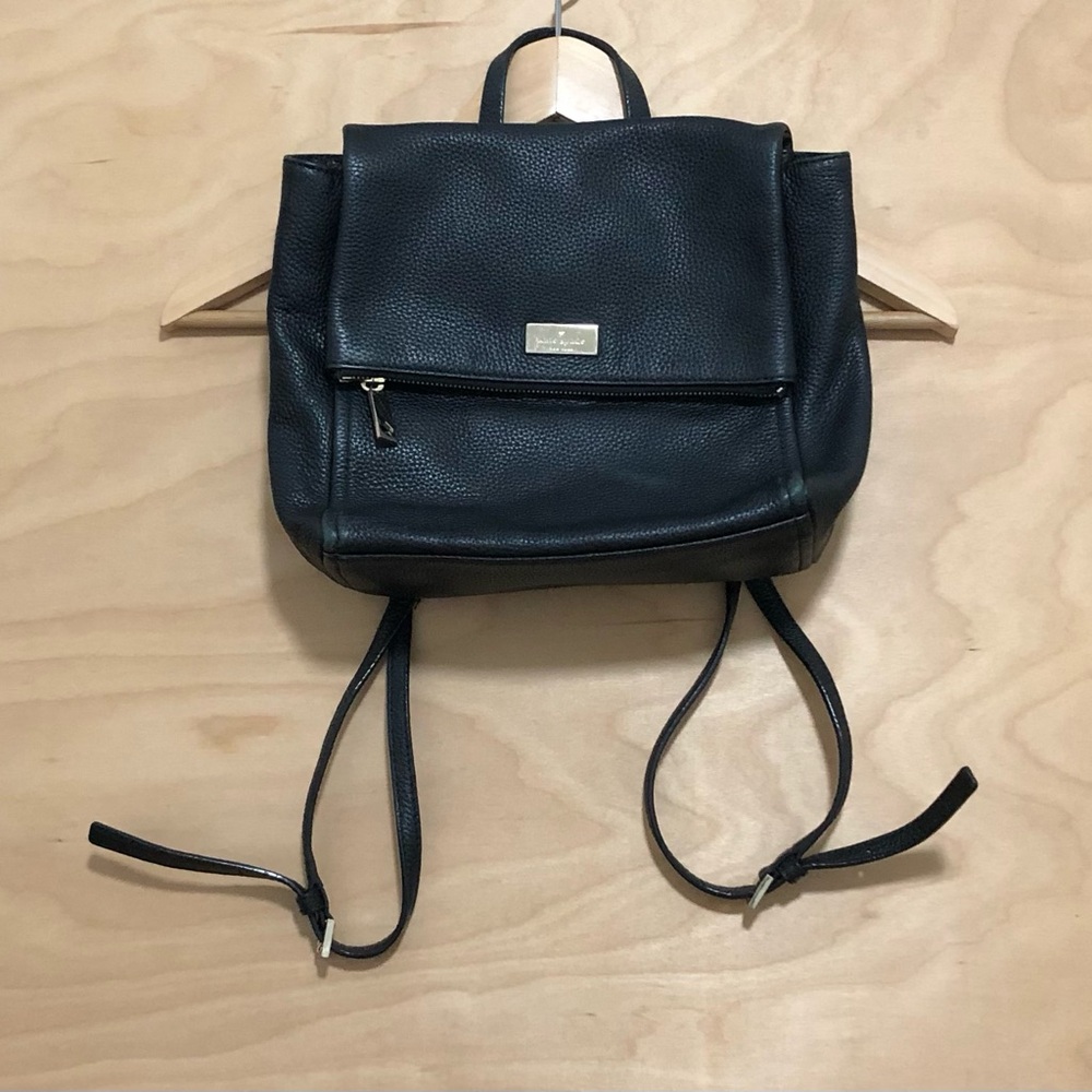 Kate Spade Black Cow Leather Backpack Womens Size M 12inX13in.